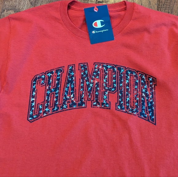 Champion red Crew Neck Short Sleeve star Graphic T-Shirt unisex S - Picture 10 of 14